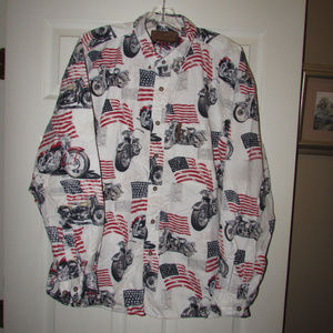 CLEARWATER American Flag Motorcycle Shirt USA XL